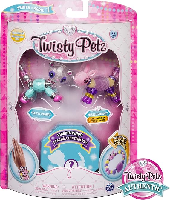 Twisty Petz 3Pack Glitzy Panda, Fluffles Bunny and