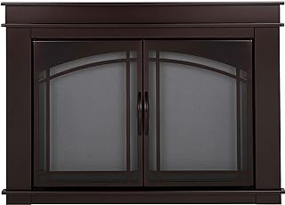 Pleasant Hearth FN-5700 Fenwick Fireplace Glass Door, Oil Rubbed Bronze, Small