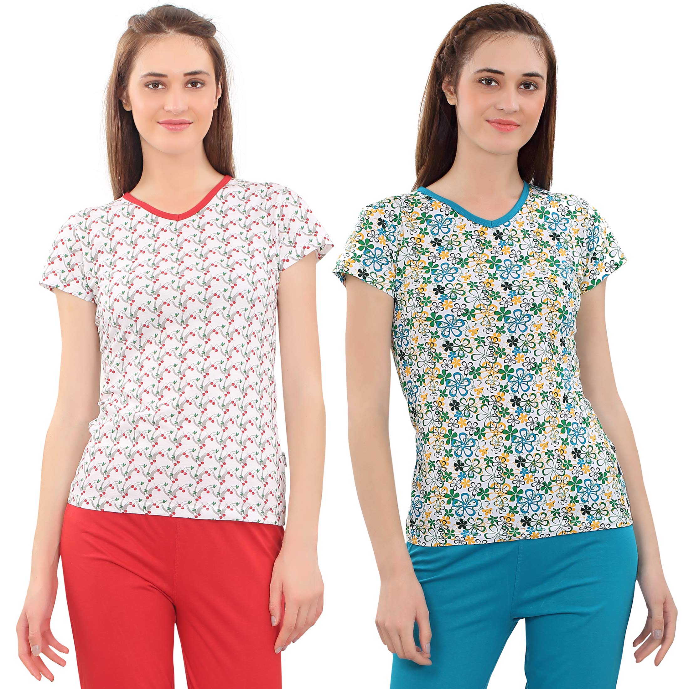 zebu Women's Cotton Printed Top (Medium) Pack of 2-picture-20