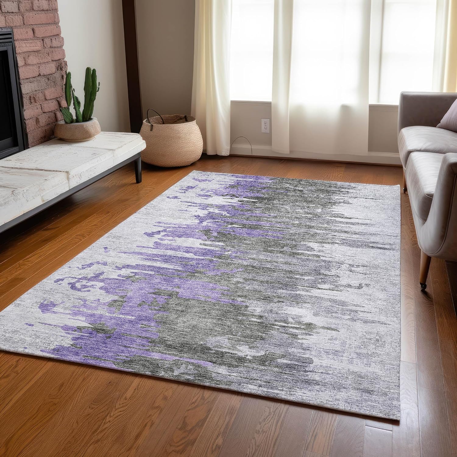 Addison Rugs Chantille ACN704 Purple 8' x 10' Indoor Outdoor Area Rug, Easy Clean, Machine Washable, Non Shedding, Bedroom, Entry, Living Room, Dining Room, Kitchen, Patio Rug