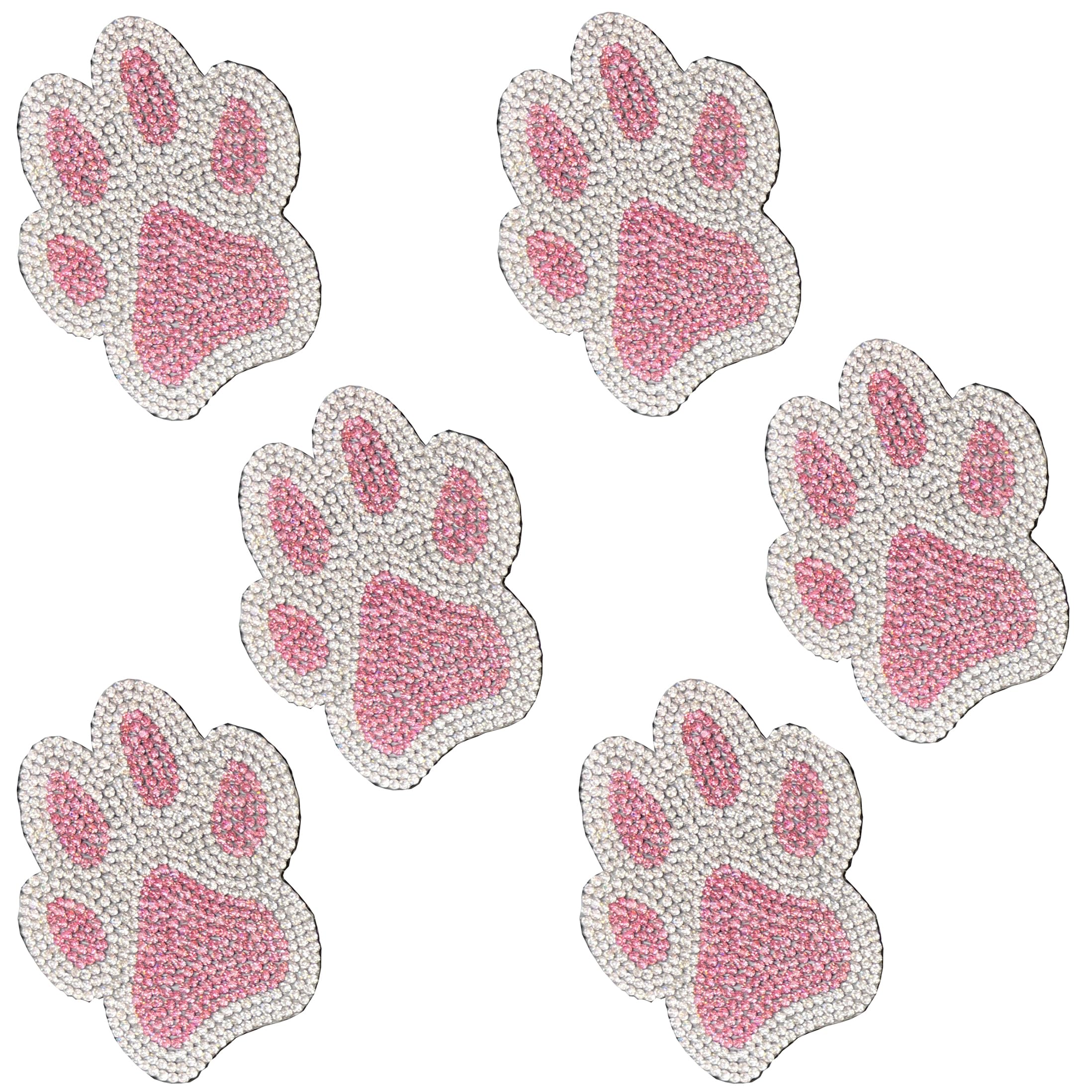 LKAHG Bling Dog Paw Print Car Decals - 2PCS Rhinestone Stickers For RV, SUV, Truck (Pink)