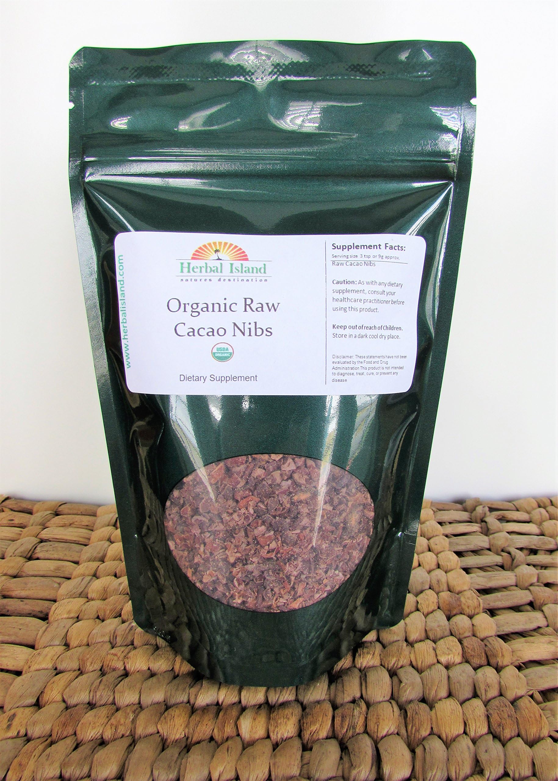 Cacao Nibs Raw 8 OZ or 1/2 LB Pure Organic Certified Cocoa