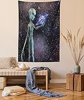 Vista 38 de Lunarable Tapiz de flores tamaño individual, racimo de flores abstractas con fondo de polinización de neón, formas de crecimiento de la naturaleza