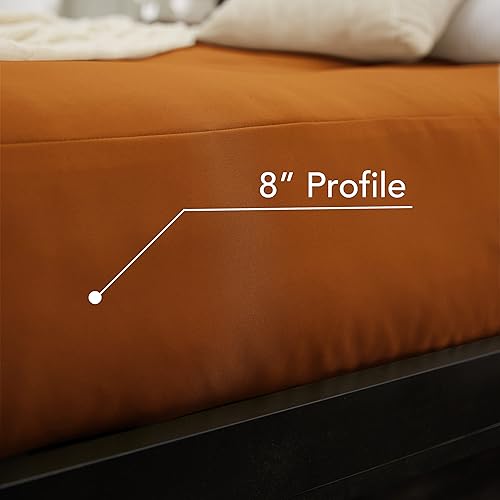 Miniatura 196 de Poly Solid - Colchón de futón completo, 8 pulgadas, color azul polvoriento Negro -,Azul,rosado (Blush Pink),Borgoña,Burnt orange,2-Burnt