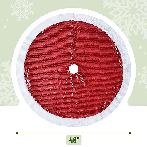 Vista 30 de Mr. Pen Christmas Tree Skirt - 48 inches, Faux Fur, White