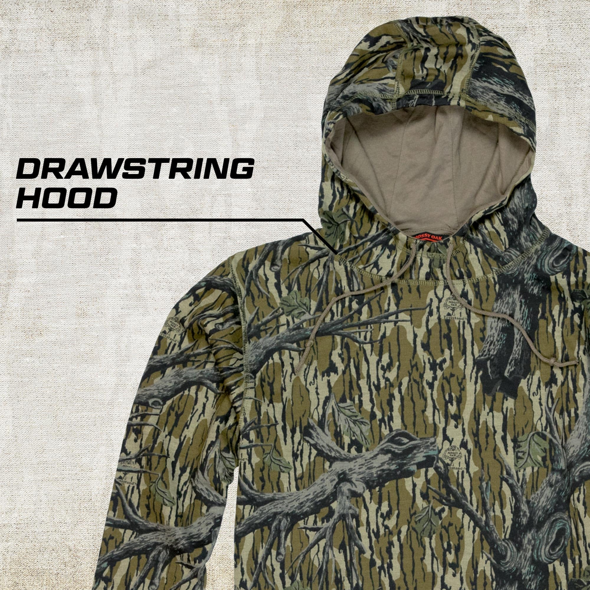 Mossy Oak Men’s Vintage Camo Hunt Hoodie Felpa con cappuccio Uomo (Pacco da 1)