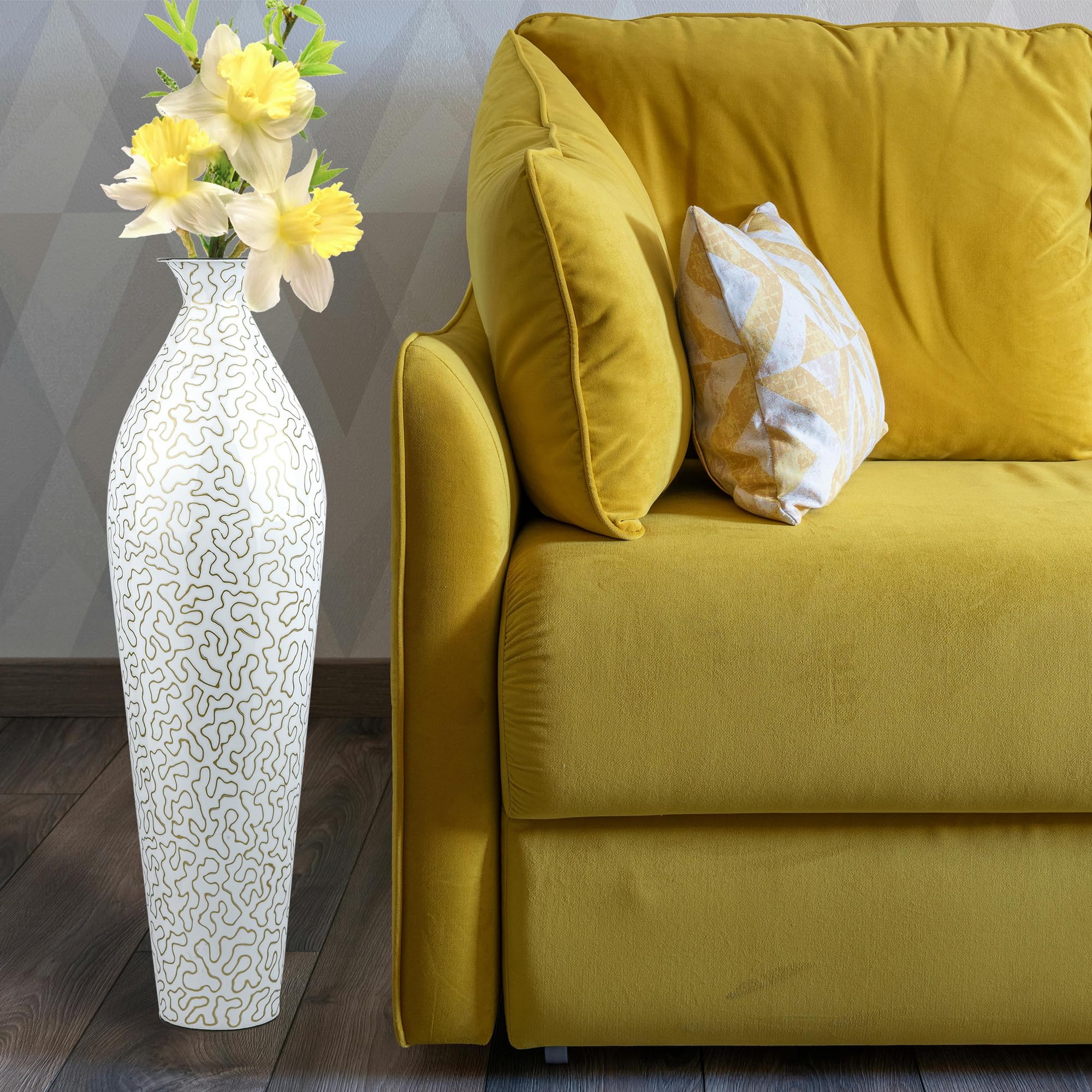 Metal Flower Vase for Home Decor Office Living Room Corner Decoration- 24 inches-image-23