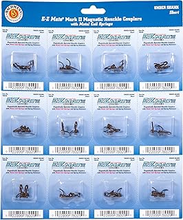 Bachmann Trains - E-Z MATE MARK II COUPLERS - MAGNETIC KNUCKLE COUPLERS with METAL COIL SPRING - UNDER SHANK - SHORT (12 pair/card) - HO Scale