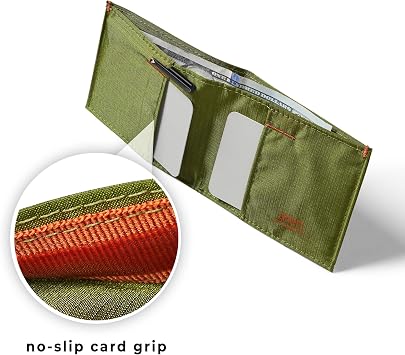 Allett Sport Wallet, Cala Green | Nylon, RFID Blocking, Bifold, Slim, Minimalistic, Front Pocket | Holds 2-10+ Cards | for Men & Women