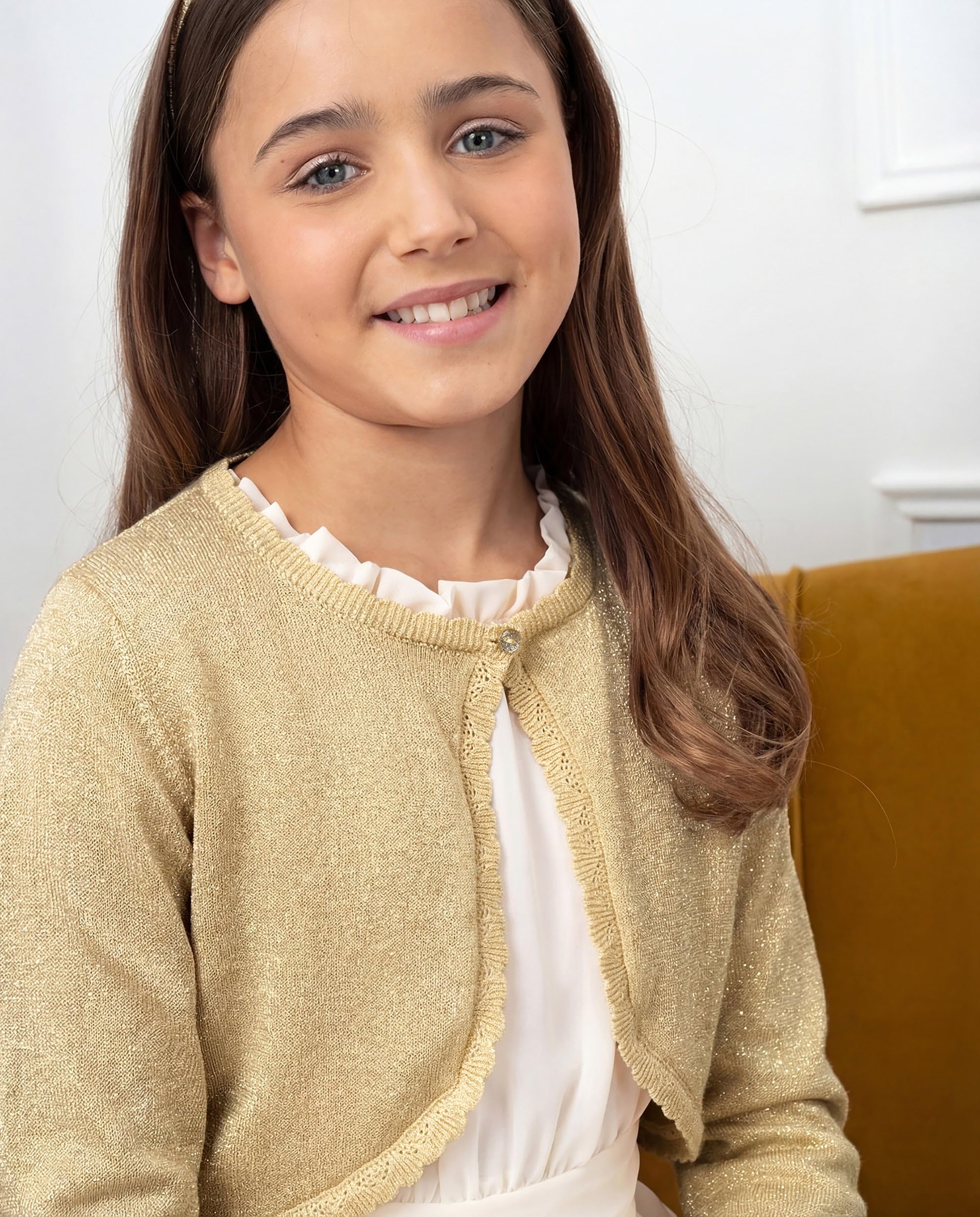 BlackButterfly Boléro Cardigan Scintillant à Manches Longues pour Fille Enfant