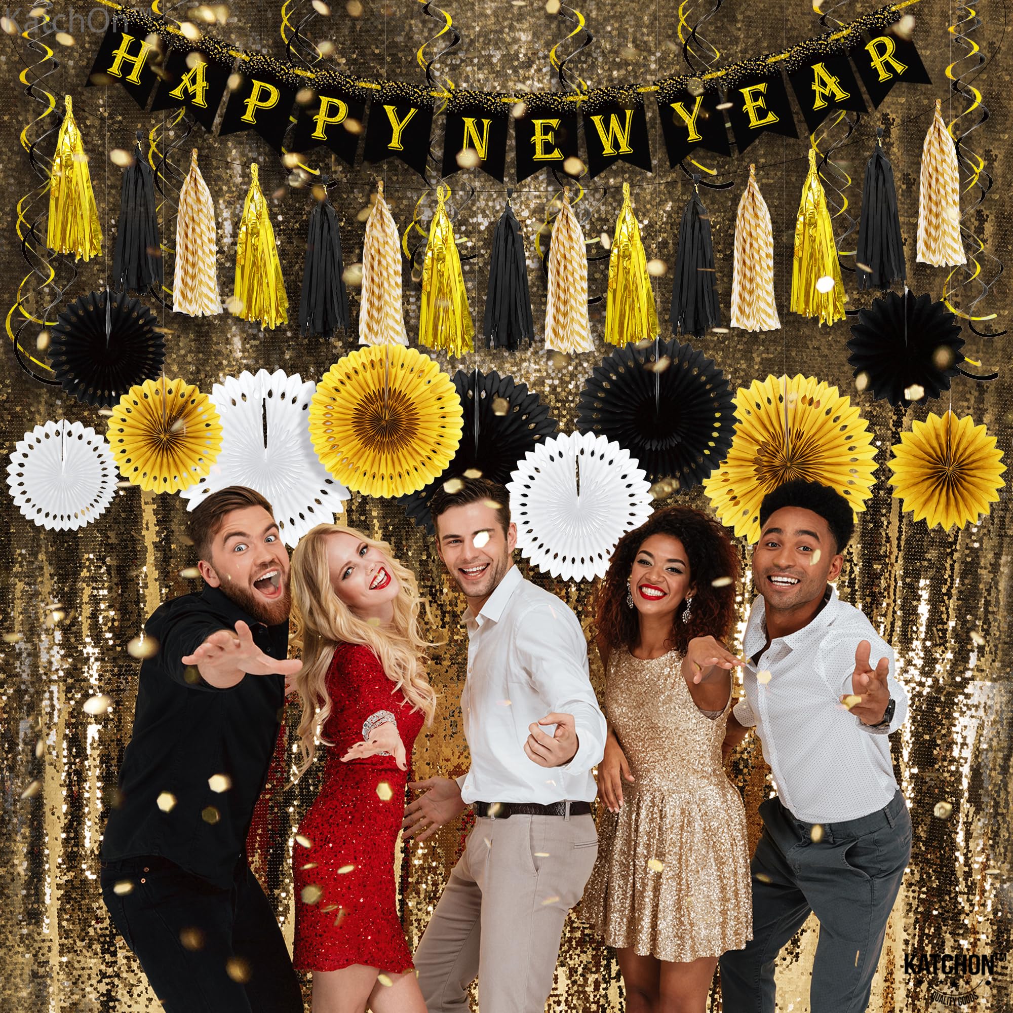 Snapklik.com : Happy New Year Decorations 2026 Set - Pack Of 35 NO DIY
