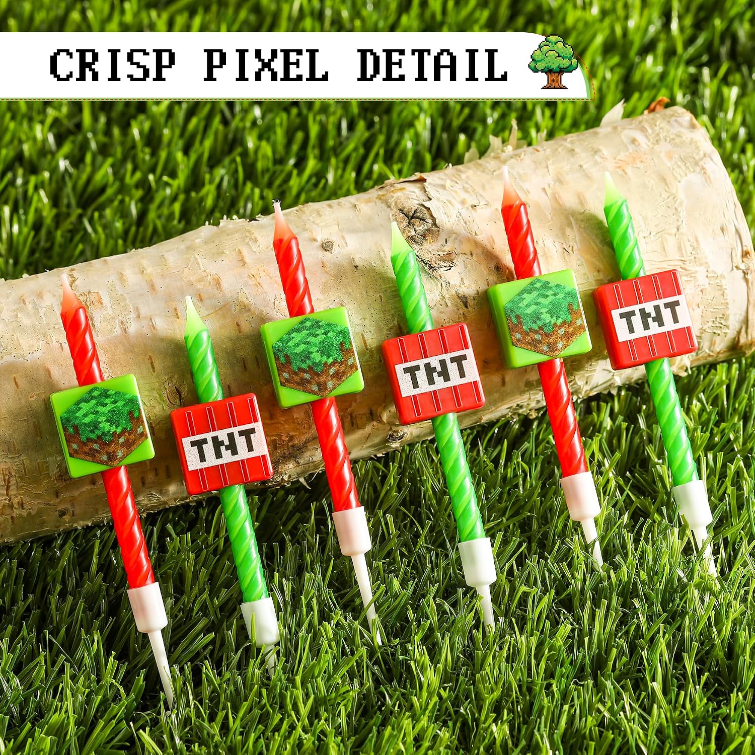 PHD CAKE Pixel Miner Birthday Candles for Miner Crafting, Birthday Party Decorations, Pixel Game Party Supplies, Themed Mine Pixel
