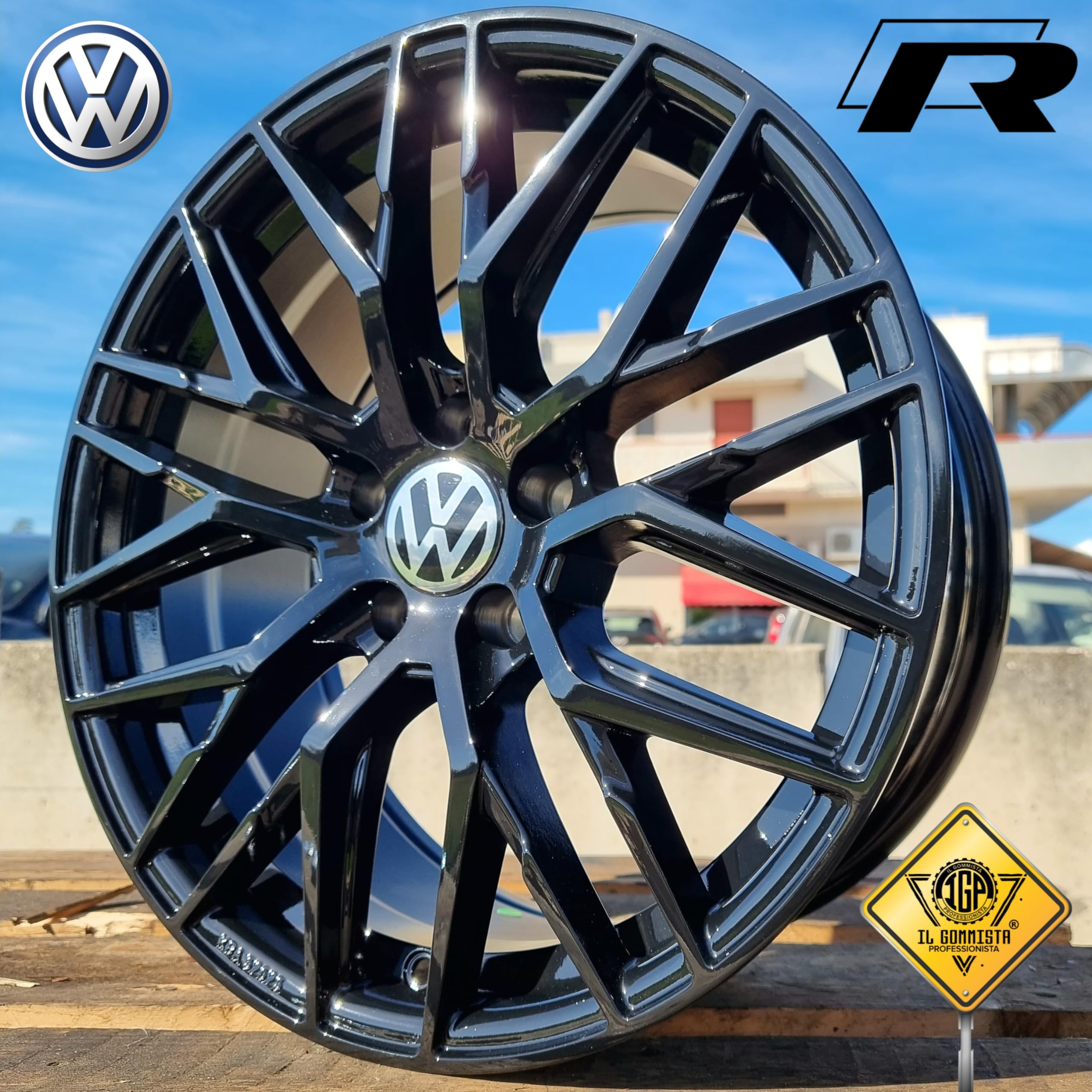 IGP R+ Kit 4 Cerchi in Lega da 18" Compatibili con Volkswagen GOLF mk V VI VII VIII Gti Gtd R Gte Variant Plus + ID.3 ID.4 T-Roc Tiguan Passat Touran Eos Scirocco Beetle Caddy Jetta Maggiolino