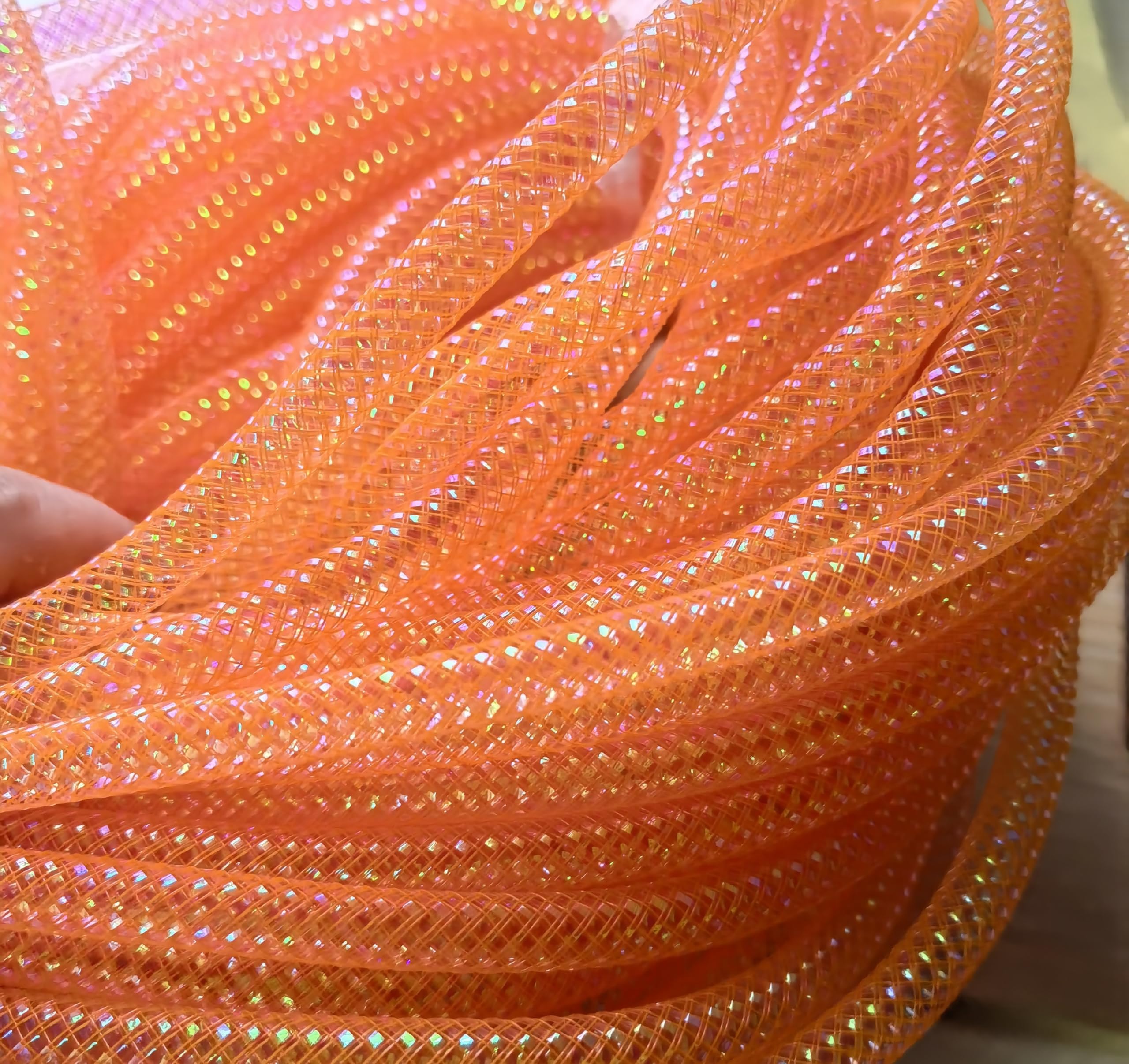 Crin tressé orange 8mm YYCRAFT pour décoration de table festive