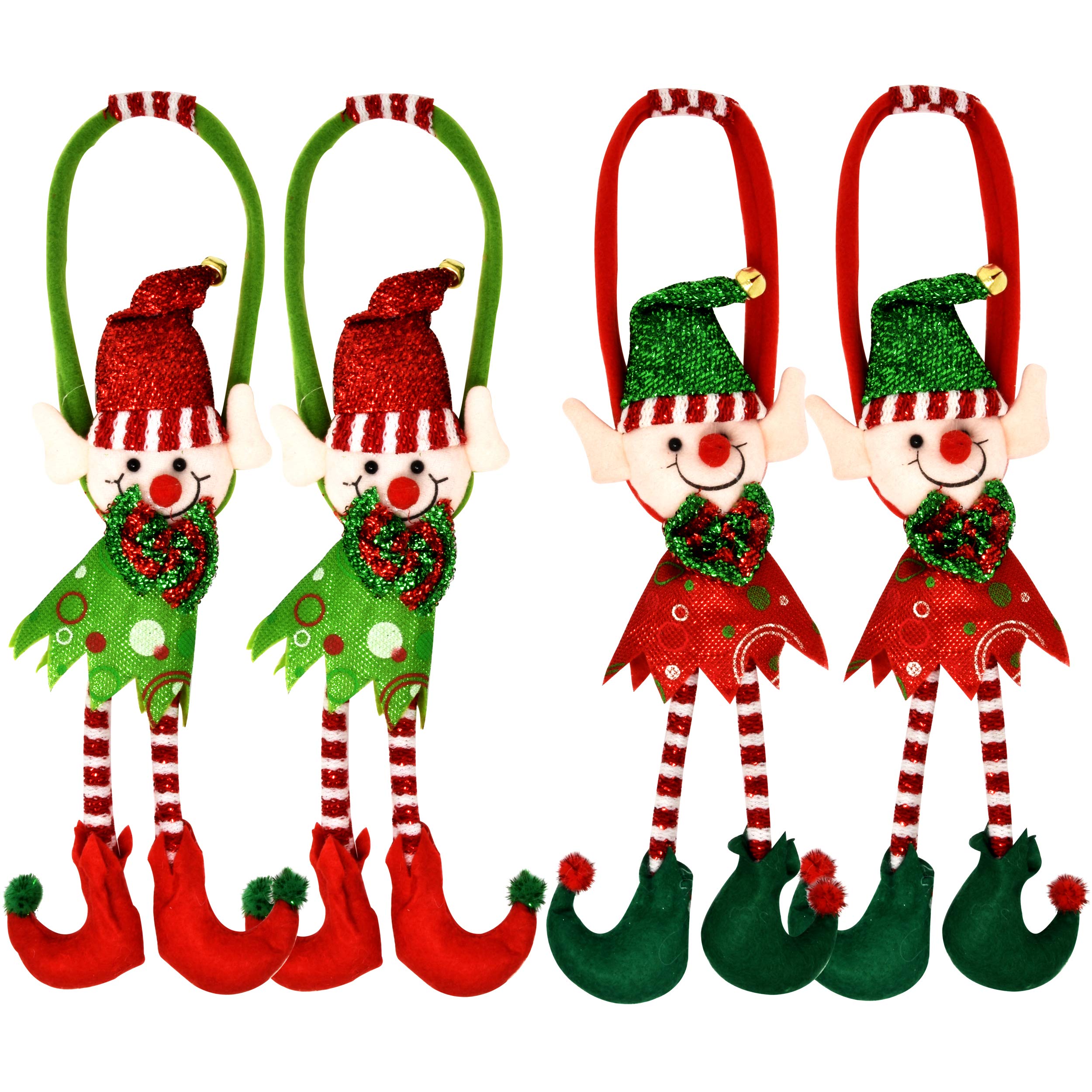 Vintage Pine Cone Christmas Elves Clipart