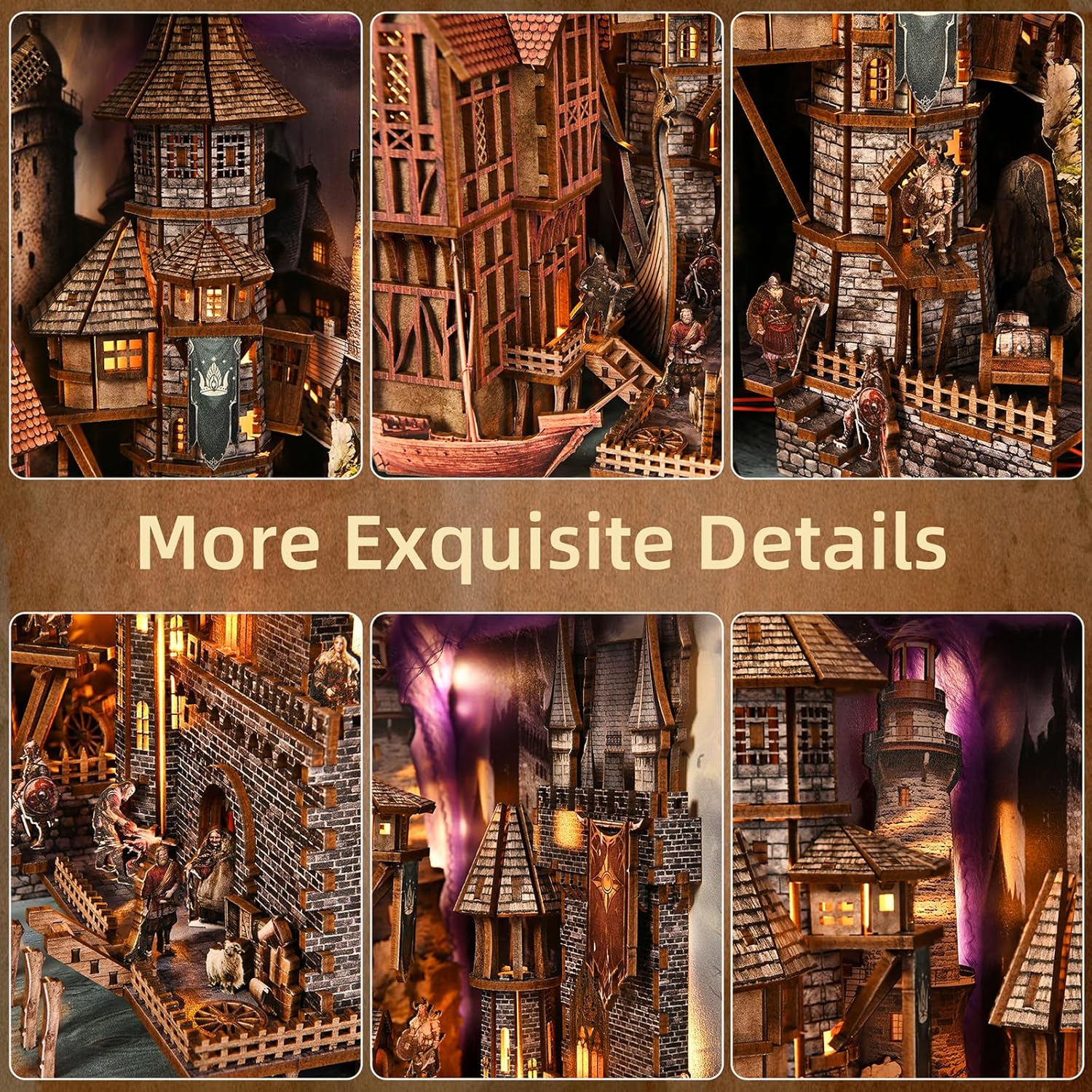 Book Nook Kit - 3D Wooden Puzzle DIY Miniature House Kit, Booknook Craft Bookshelf Decor Gift for Adults (Voyage Through The Storm)