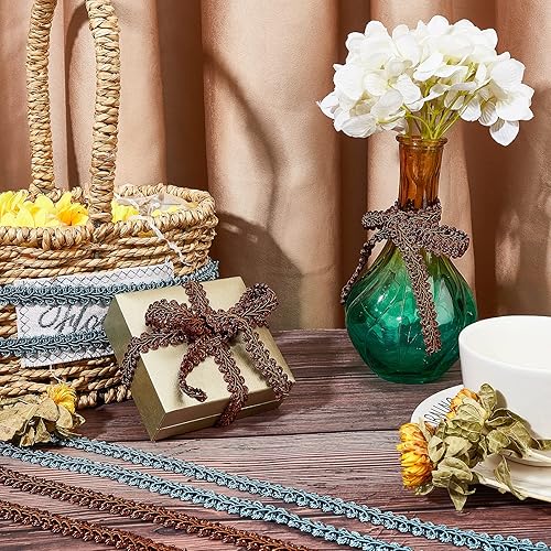 Miniatura 2 de PH PandaHall Ribete de trenza, 45.9 ft (15 yardas) 0.512 in (0.5 pulgadas) tejido de poliéster trenza adorno decorativo Gimp cinta para disfraces,