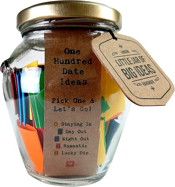 Little Jar of Big Ideas® - 100 Date Ideas - Pick One & Let's Go - Unique Thoughtful Gift - Memorable Gift - Unique Present - Artisan Handcrafted Gift (Standard)