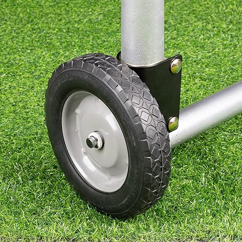 Rueda de puerta de goma de 8 pulgadas, rueda de soporte de puerta resistente, montaje lateral para puerta batiente, tubo de metal, valla de cadena,