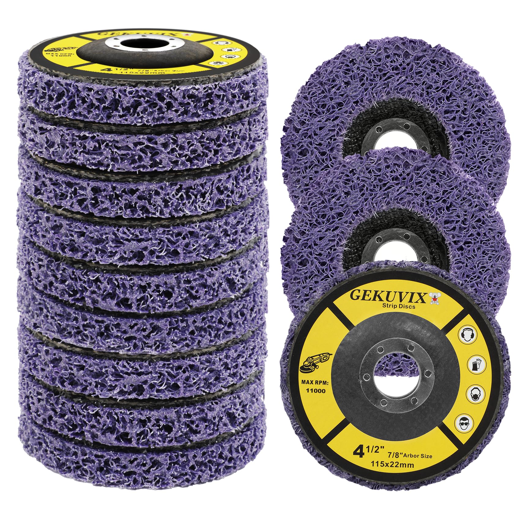 12Pcs Strip Discs 4 1/2 for Angle Grinder Quick Abrasive Paint Stripper Wheel for Clean and Remove Paint Coating Rust Welds Oxidation (12PCS 4-1/2" x 7/8")