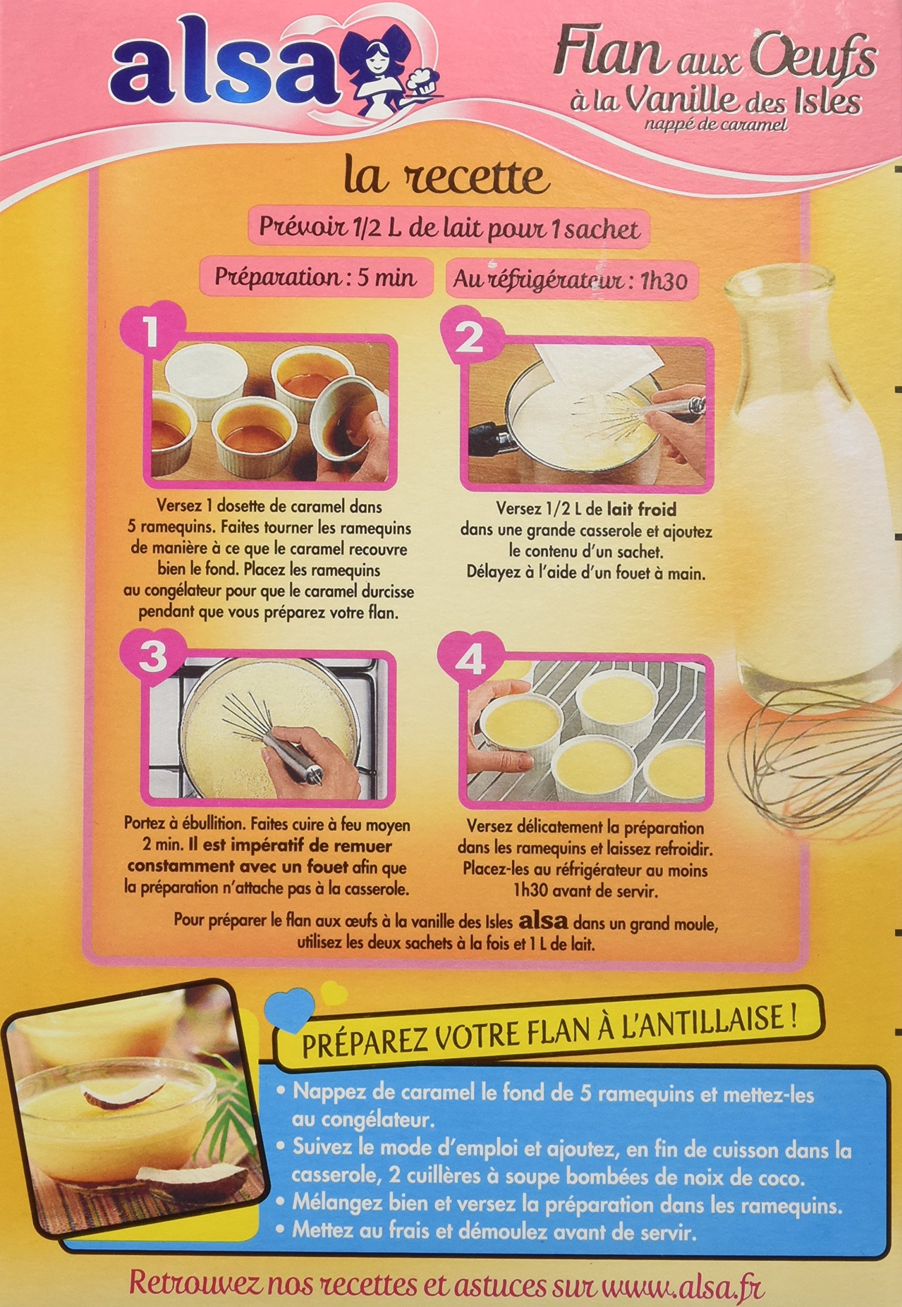 Alsa Préparation Flan Aux Œufs Vanille des Isles 2 Sachets 250g - Lot de 3