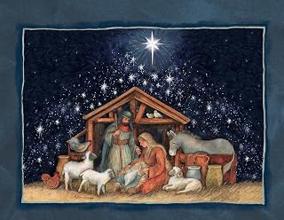 LANG Nativity Assorted Two Set Christmas Cards by Susan Winget, 2 Unique Designs per Box, 18 Cards with 19 Envelopes, Beautiful Nativity Artwork, Perfect for Sending Holiday Greetings (1008105)