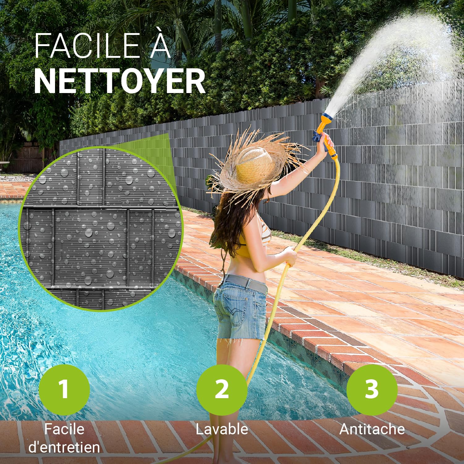Juskys Rouleaux brise-vue en PVC pour clôtures à barreaux doubles - 2 rouleaux de 35 m, 60 clips de fixation - film anti-regards pour clôture protection visuelle protection contre le vent - anthracite
