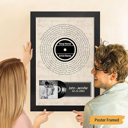 Vista 54 de VICILO Póster musical personalizado con letras de canciones, decoración sentimental perfecta, regalo de San Valentín para él, regalos de novio