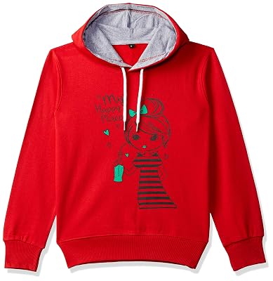 T2F Girls Cotton Hooded Neck Sweatshirt