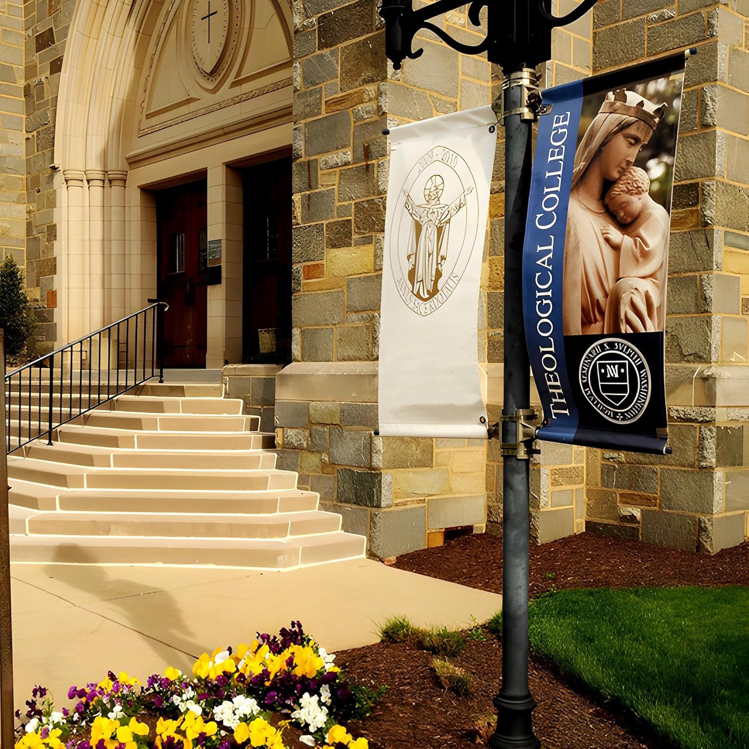 Anley Custom Street Light Pole Banner 30 x 72 In - Double-Sided 18oz Vinyl with Double Sided Print - Personalized Pole Flag for Seasonal Promotions, Events Displays (Single Banner Only)