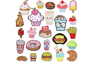 24 Pieces Cupcake Embroidered Patches for Kids