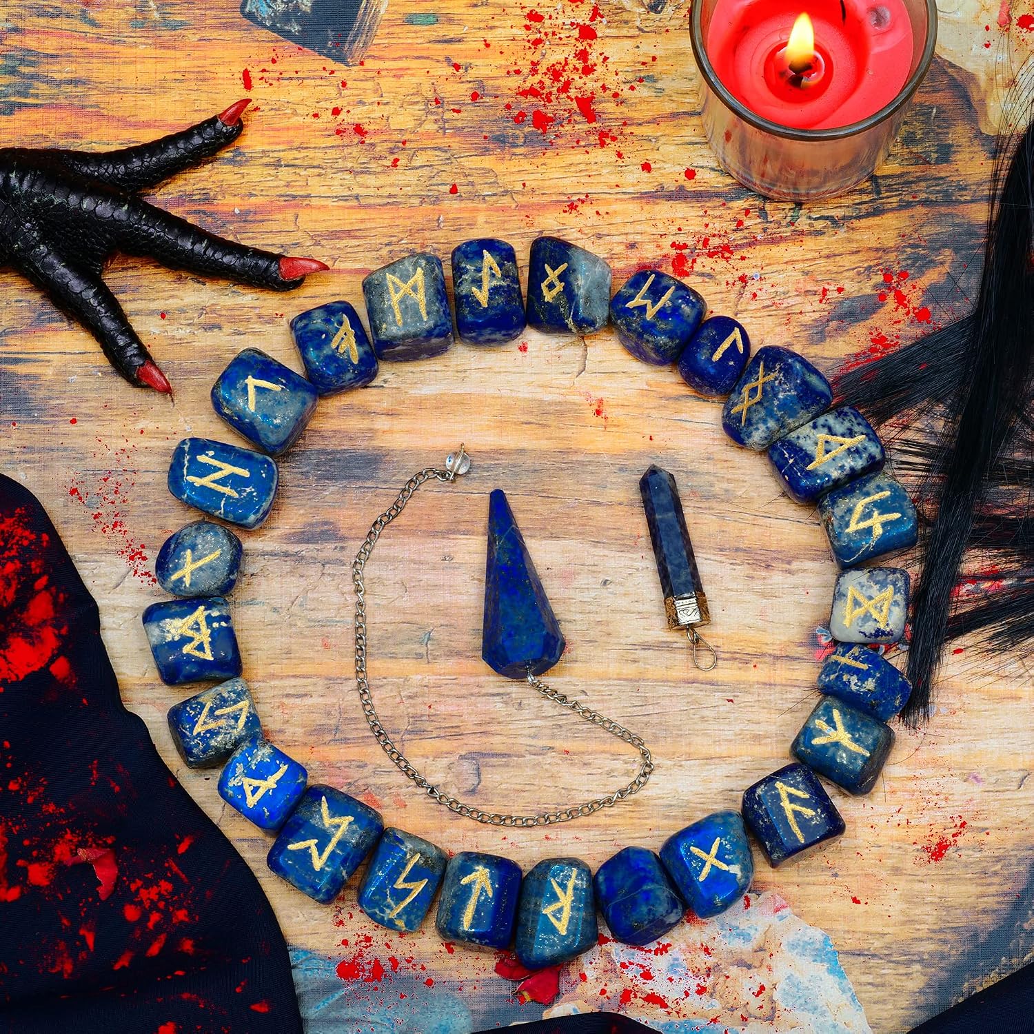 Runes, 25pcs Rune Stone With Engraved Elder Futhark, Wiccan Provides ...