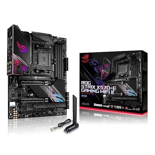 ASUS ROG Strix X570-E Gaming WiFi II AMD AM4 X570S ATX Gaming Motherboard (PCIe 4.0, Passive PCH Heatsink, 12+4 Power Stages, WiFi 6E, 2.5 Gb LAN,USB 3.2 Gen 2 Type C and Aura Sync RGB