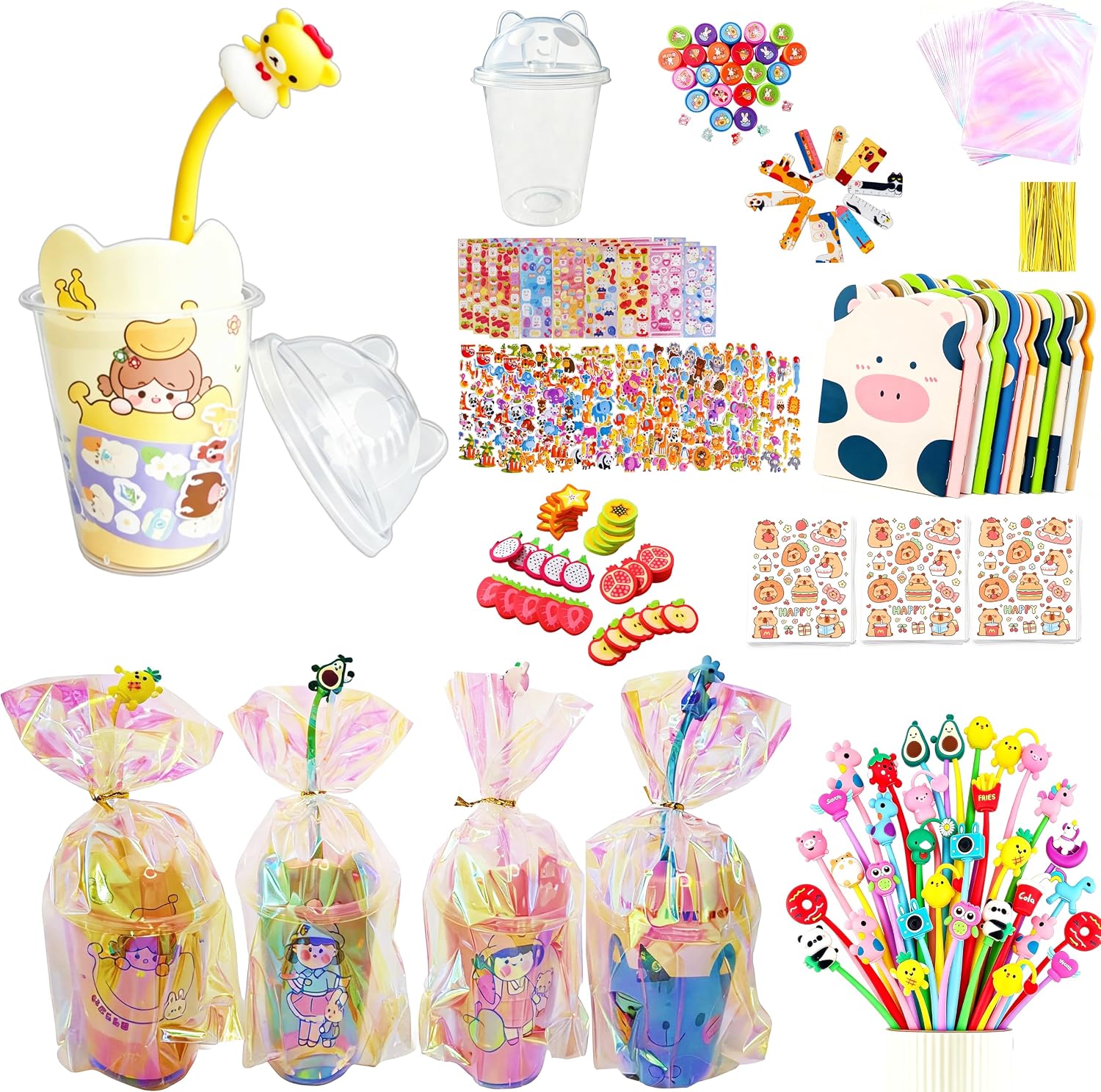 248-Piece Stationery Set for Student Rewards, Cute Return Gifts Party Favors Supplies, 24 Pack Birthday Goodie bags,Stationery Party Pack Classroom Gifts Kids Class Rewards Prizes