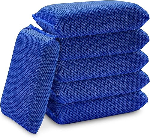 Bug Sponge for Car Washing (6 Pack) — Bug and Tar Remover for Cars - Ultra Soft Mesh Car Wash Sponge Non-Scratch