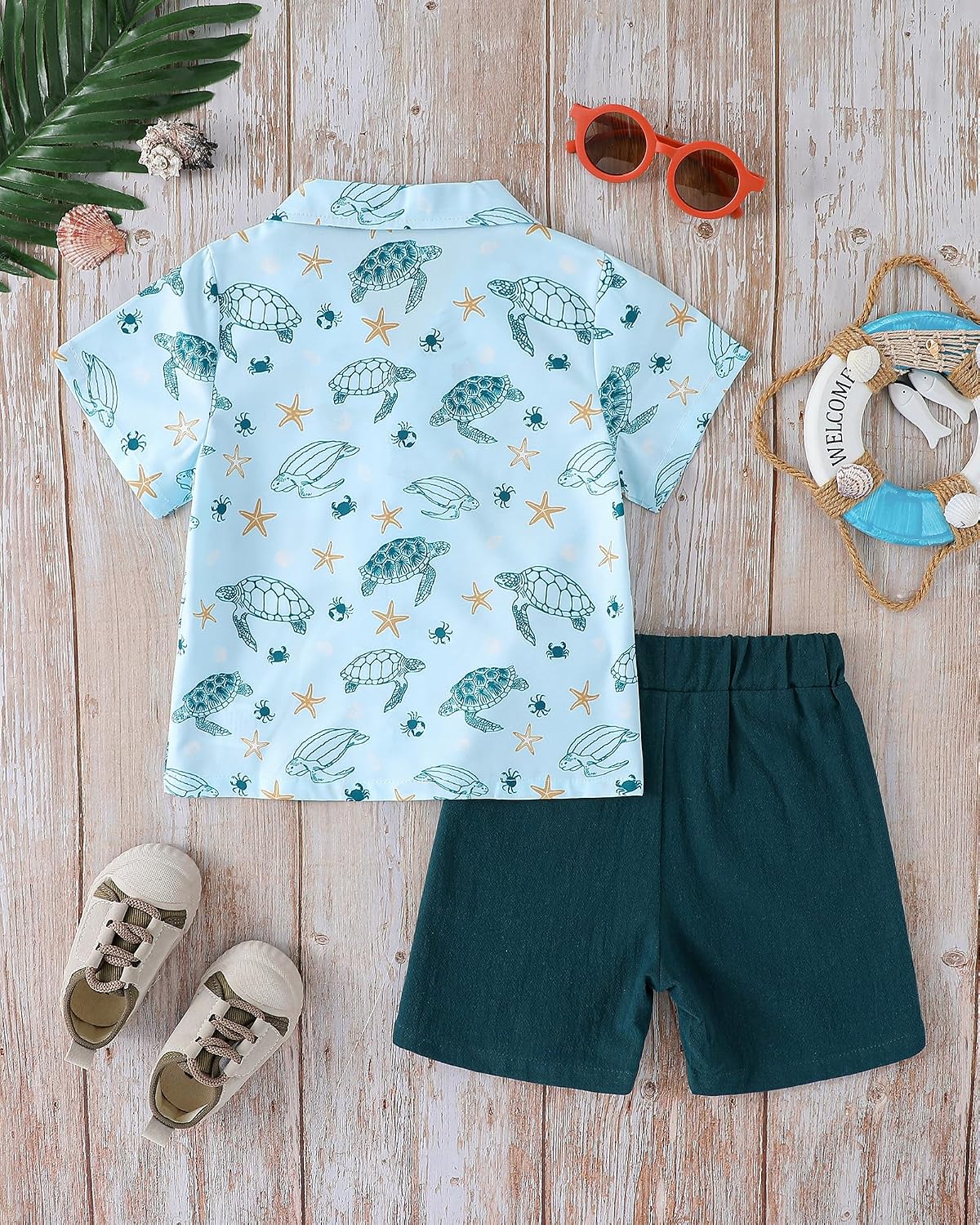 YALLET Toddler Boy Clothes Summer Outfits Hawaiian Shirt 1-10 Years image 3
