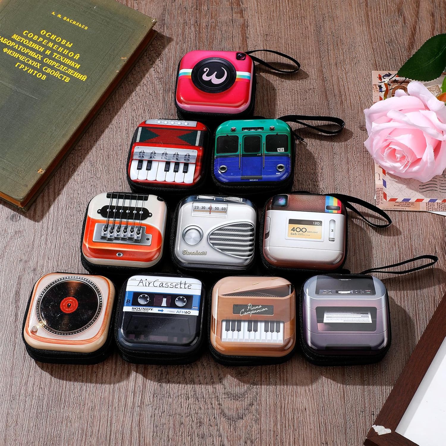 Silkfly 10 Pcs Retro Tinplate Coin Purse Small Key Coin Purse for Creative Change Earbuds Jewelry Pills Charging Cable Storage Pouch Zipper Mini Pocket Wallet Bags for Kids Boys Girls Women Men Gifts - Image 4