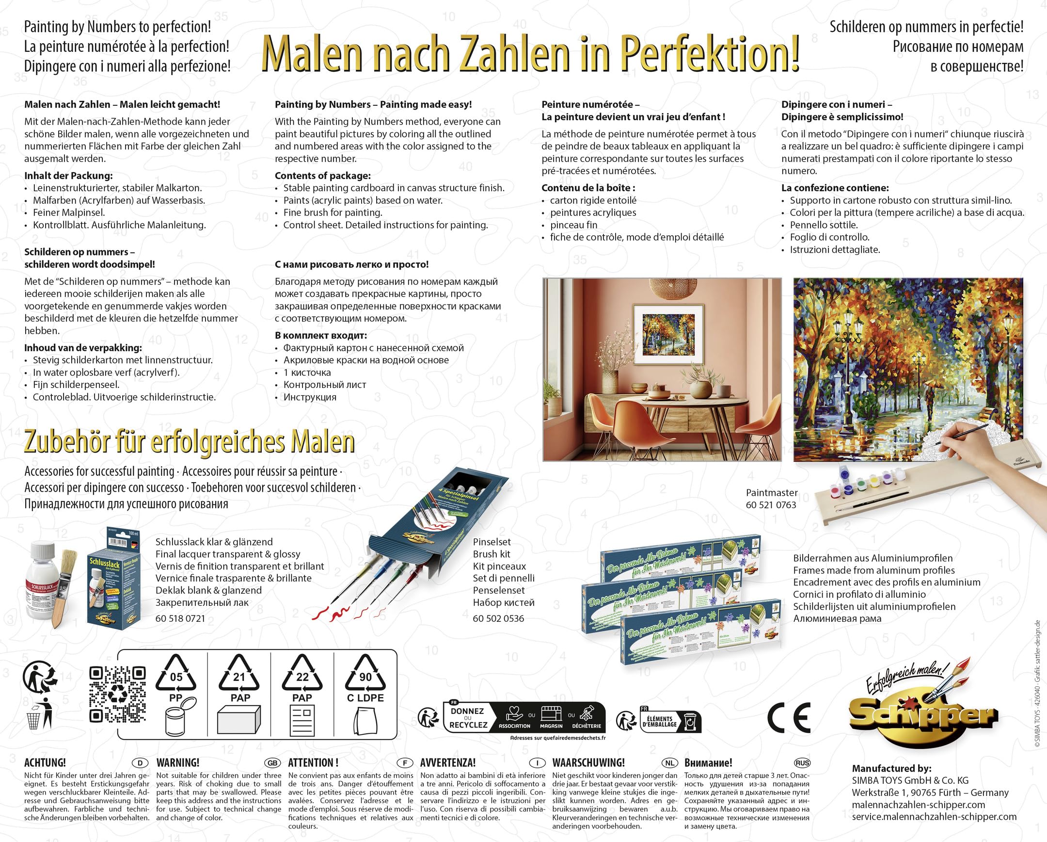 Schipper 609240910 Malowanie według numerów – spacer jesienią – malowanie obrazów dla dorosłych, łącznie z pędzlem i farbami akrylowymi, 24 x 30 cm