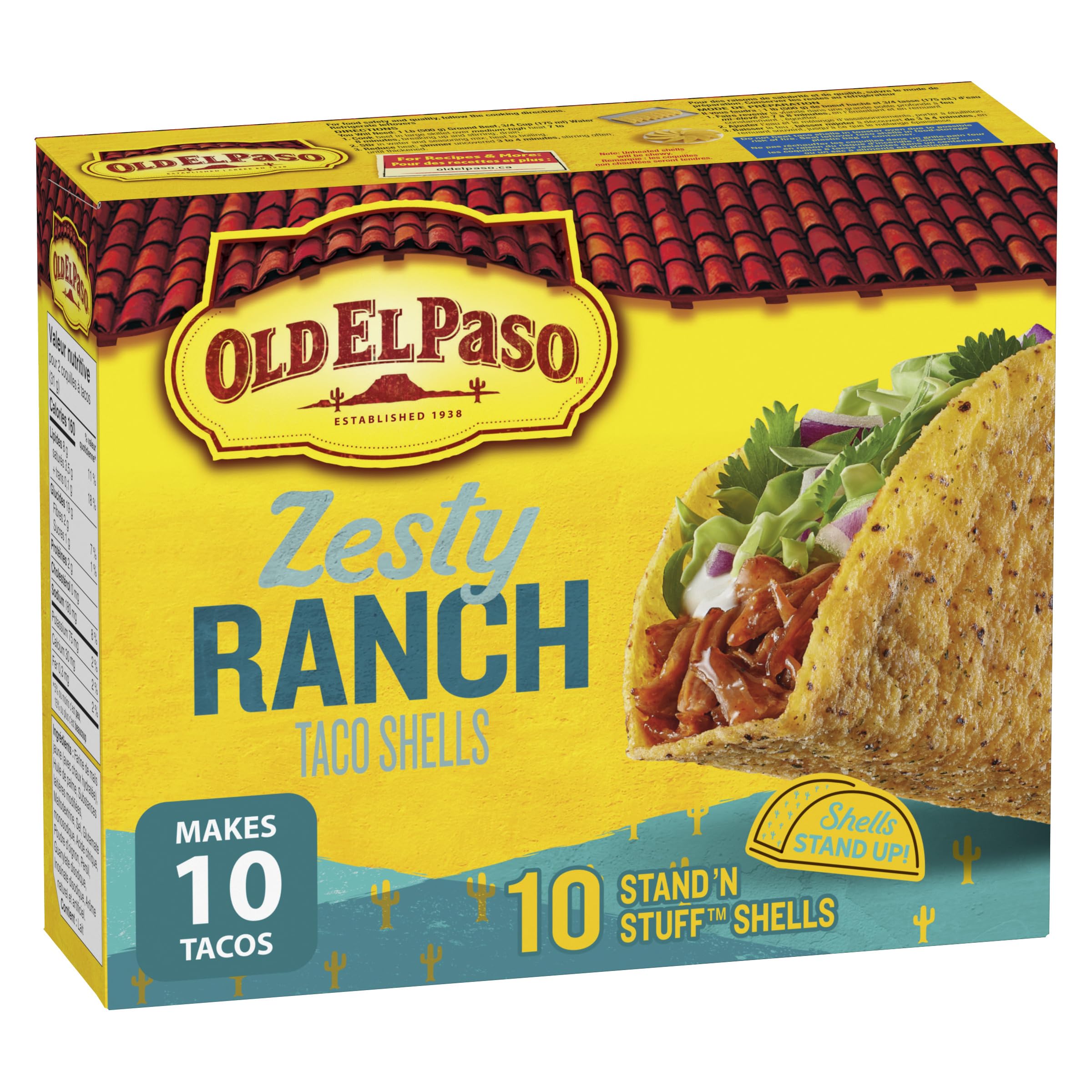 Old El Paso Ranch Blasted Stand n' Stuff Taco Shells, 153 Gram