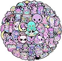 Vista 1 de Lindas calcomanías góticas para niños, 50 calcomanías de vinilo impermeables para botellas de agua, cuadernos, portátiles, fundas de teléfono