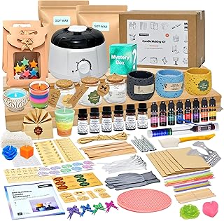 Geoynas 128pcs Candle Making Kit for Adults & Beginners–Soy Wax Candle M...