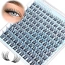 Natural Lash Clusters Wispy Eyelash Clusters, Eyelash Extensions C Curl Individual Lashes, Mix Length Natural Look Lashes with Thin Lash Band, 10-16mm, 110 pcs