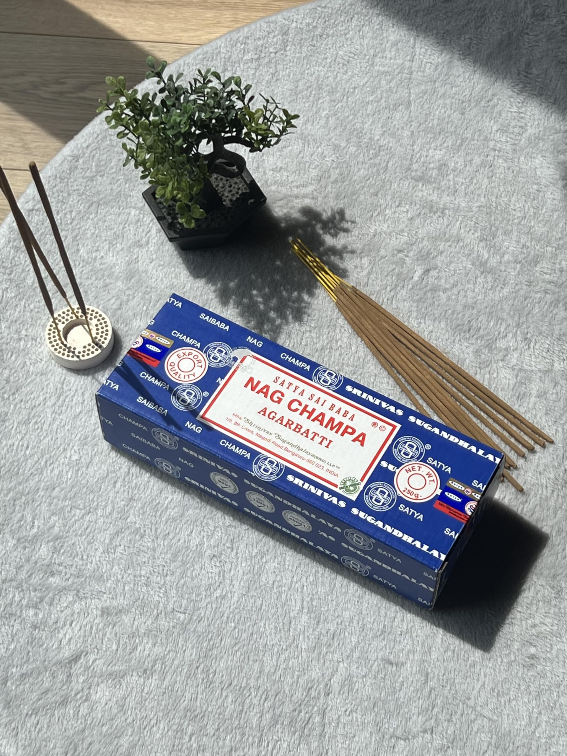 EARTH Satya Nag Champa Incense Sticks 250 GMS (Green Certified) - Naturally Hand Rolled Agarbatti- Perfect for Worshipping, Church, Aroma Therapy, Relaxation, Positivity,Yoga