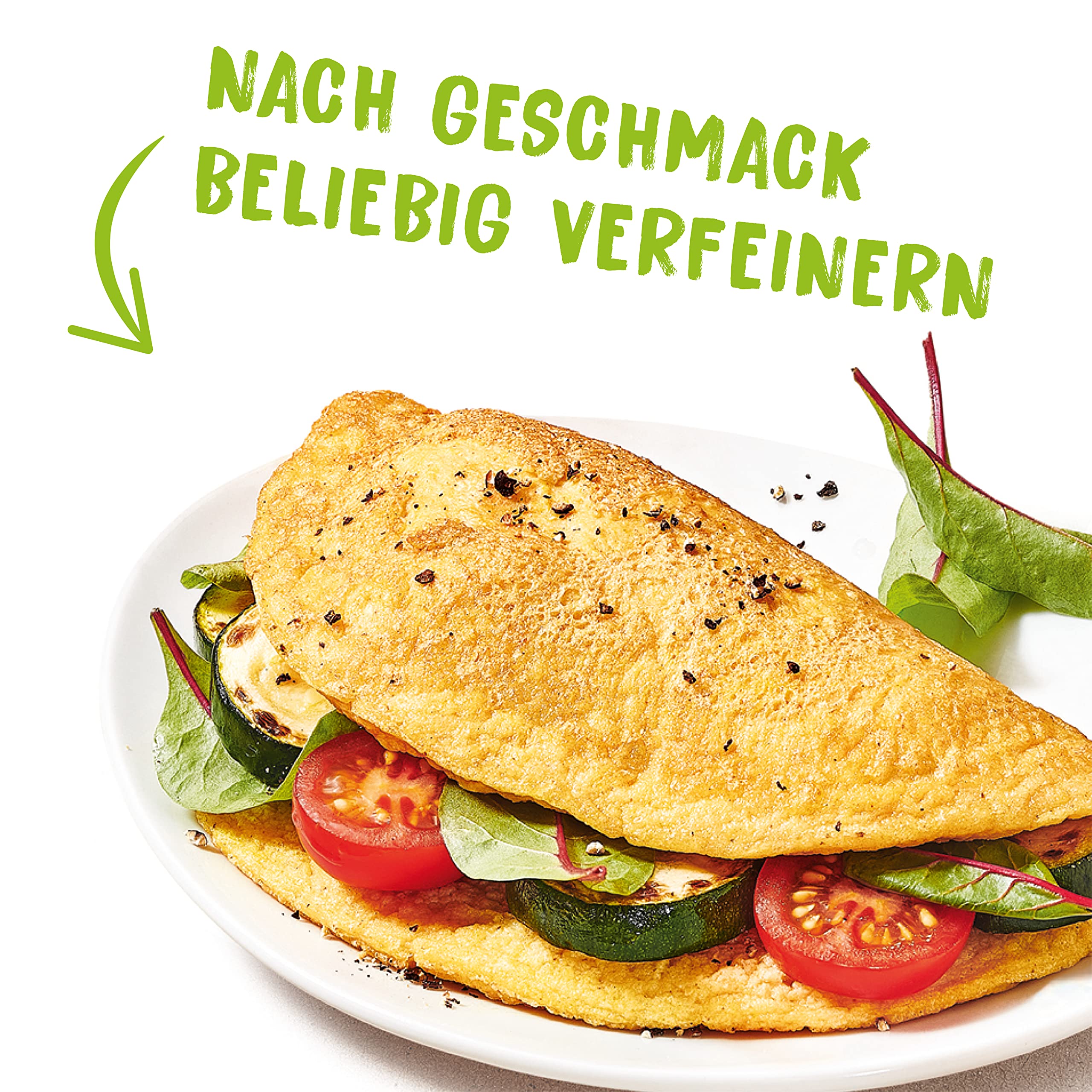 Biovegan Mein Omelett-Ersatz, pflanzlicher Ei Ersatz aus Kichererbsen, ideal für leckere Omeletts oder Spätzle, glutenfrei und vegan, 15 x 43 g (645 g)