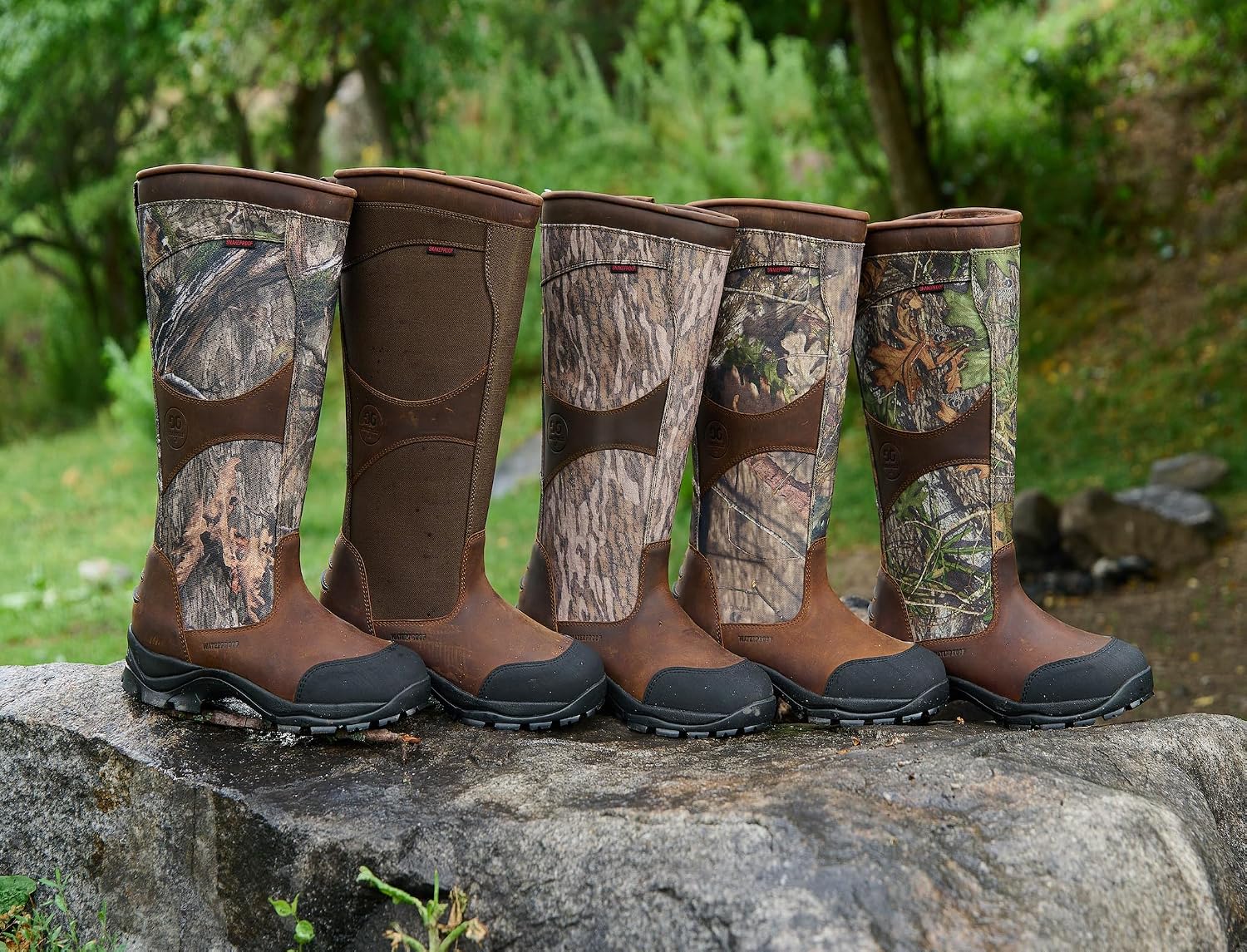 GOODVILLE PreyMaster Men's Waterproof Snake Boots - Puncture and Slip-Resistant, Knee High Pull On Snake Shoes for Men - 17 Inches Height, Comfortable Rubber sole, Premium Breathable Leather with Mossy Oak Camo, Made with SnakeGuard Extreme Material, Hunting Boot with Zipper