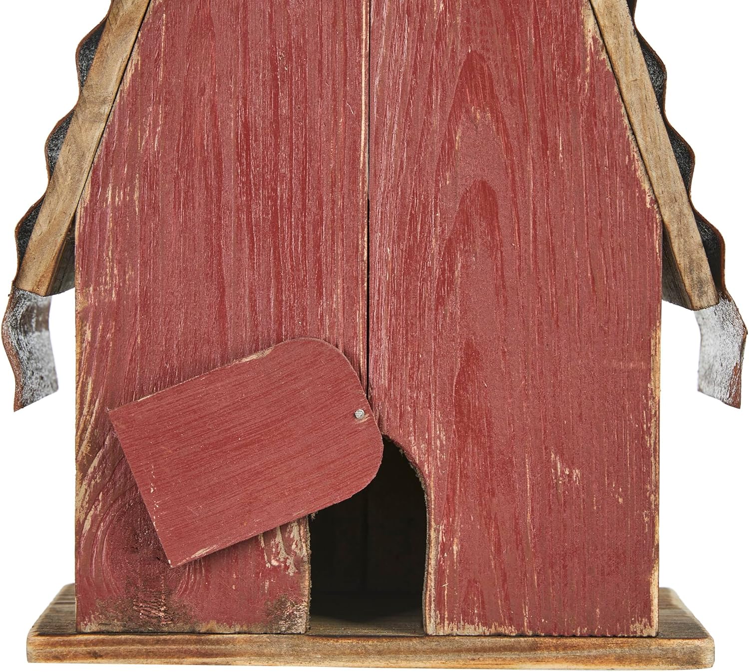 Glitzhome 10.25" H Hanging Birdhouse Washed Red Distressed Solid Wood Barn Decorative Outdoor Garden Bird House