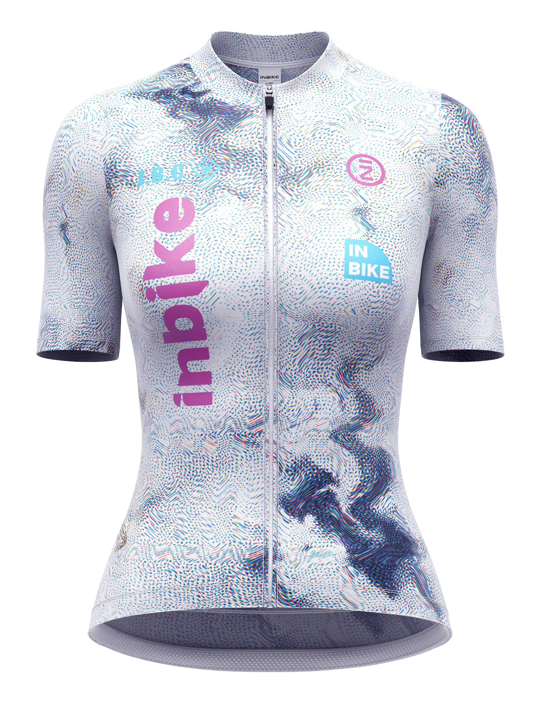 INBIKE Damen-Fahrradtrikot, atmungsaktiv, reflektierend, Anti-Rutsch-Saum, schnelltrocknend, kurzärmelig, für Rennradfahrten