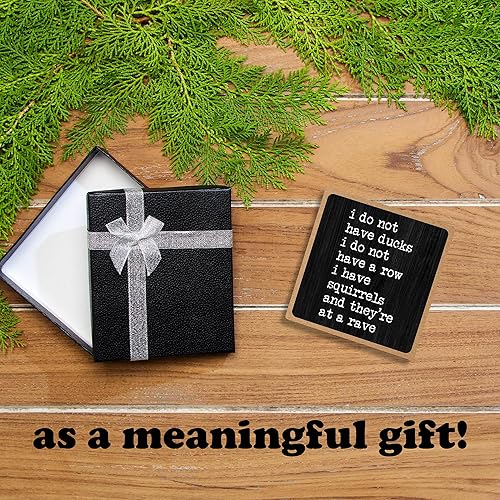 Miniatura 4 de Placa de madera de 5 pulgadas, no tengo patos, no tengo un crudo, decoración de mesa de escritorio, con 1 soporte de metal, regalos divertidos para