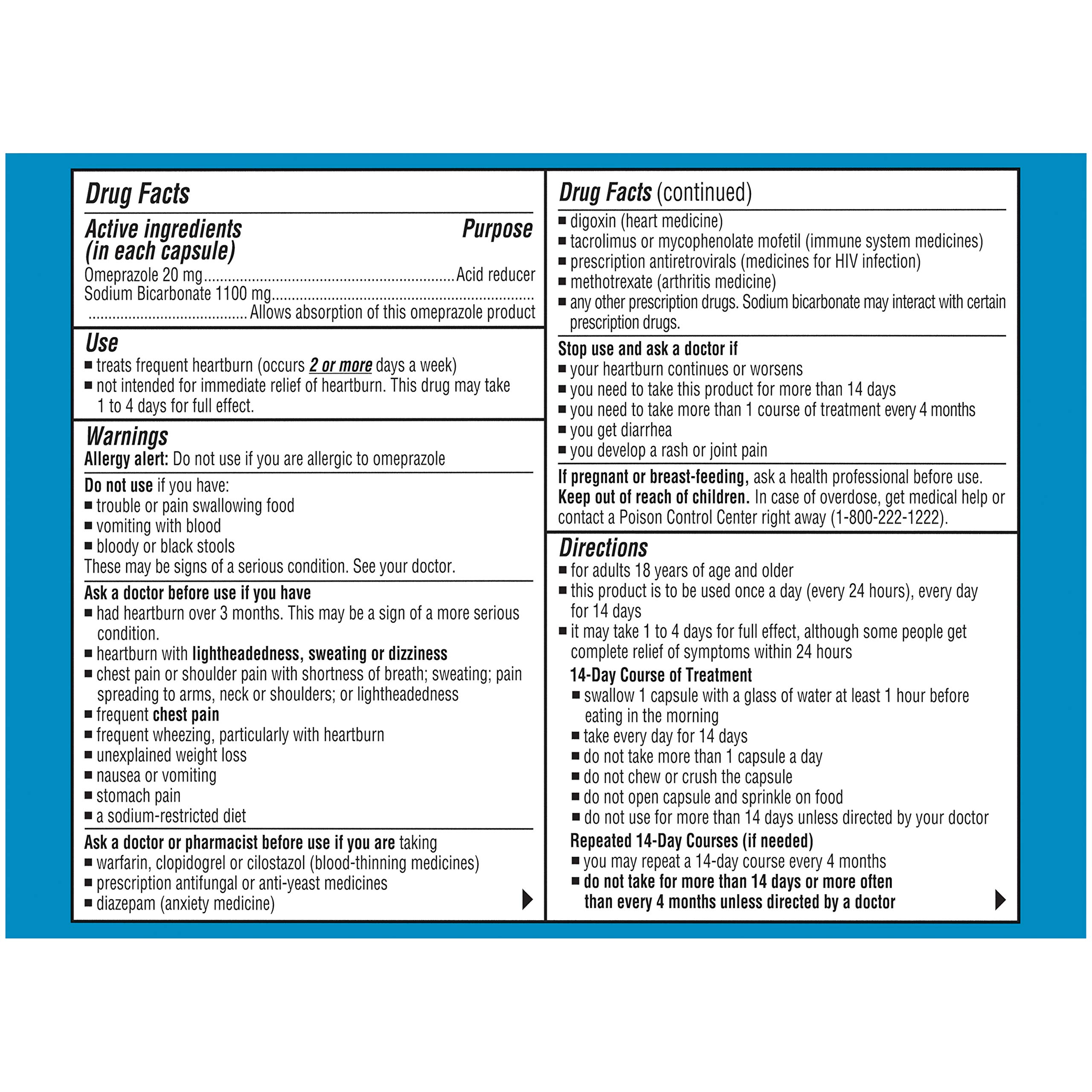 Zegerid OTC Heartburn Relief, 24 Hour Stomach Acid Reducer Proton Pump