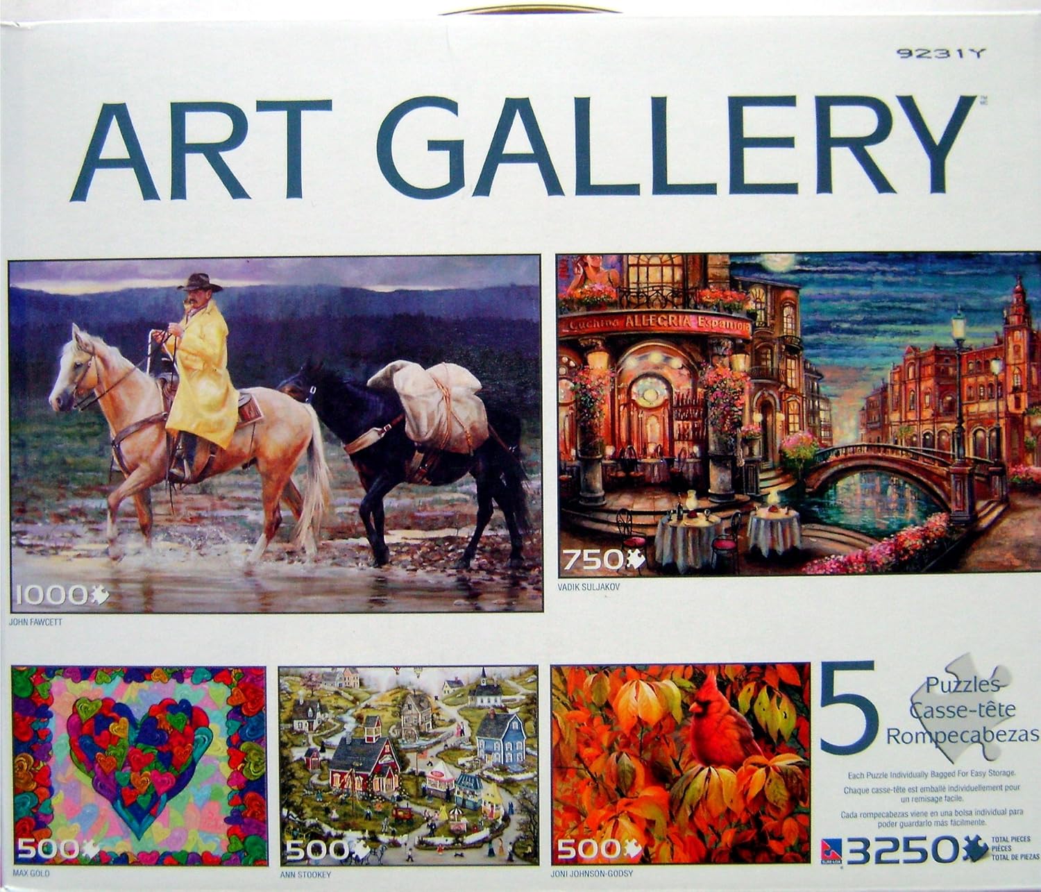 ART GALLERY 5 PUZZLES BOX SET by JOHN FAWCETT, VADIK